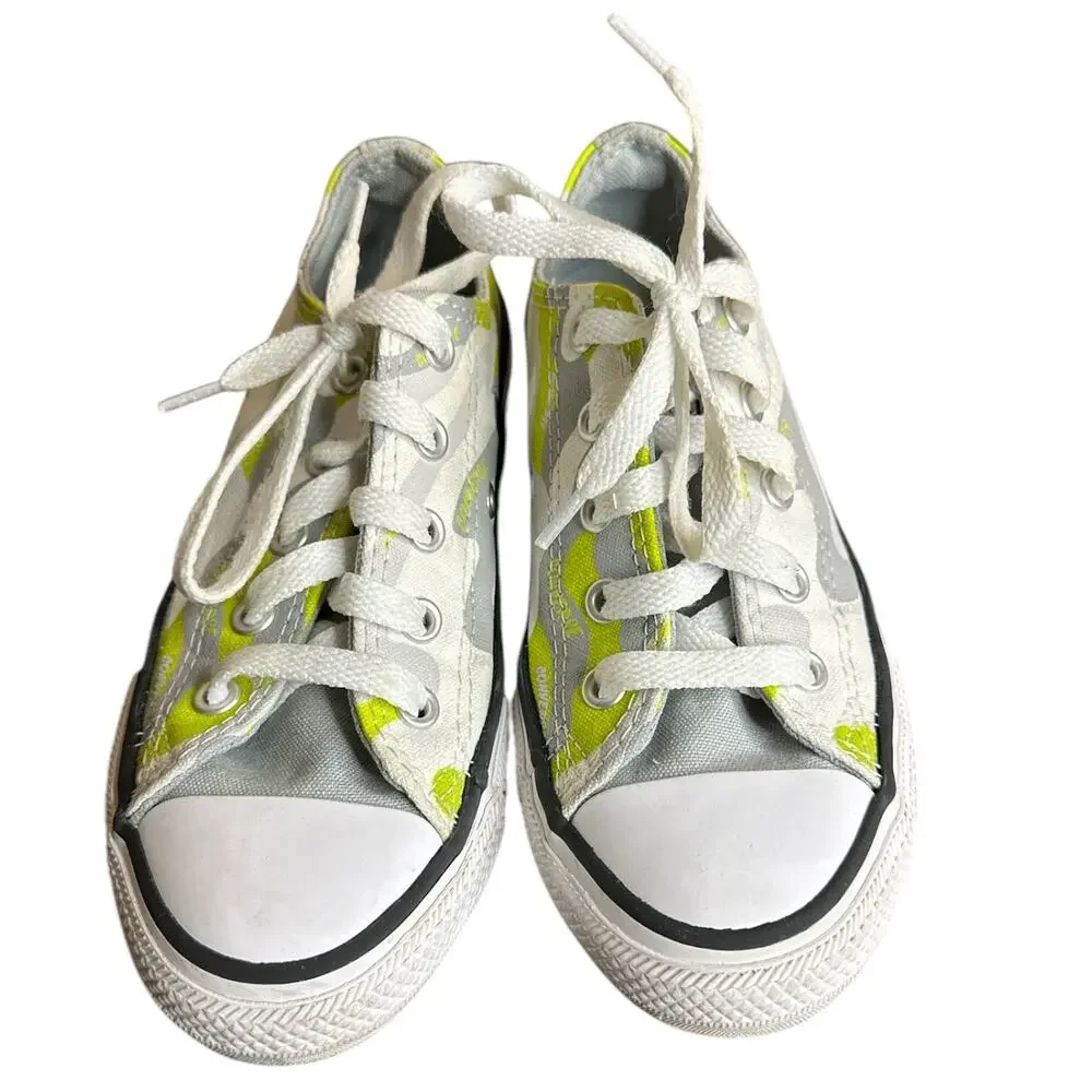 Converse Chuck Taylor All Star 13‎ Low Top OX Neon Green/White Camo Youth Shoes